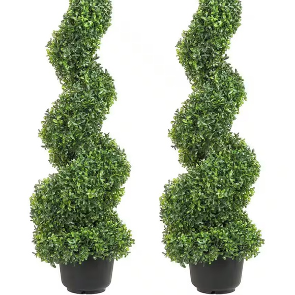Artificial Topiaries Boxwood Trees 36 in. Green Artificial Boxwood Topiaries Wit - Picture 1 of 5